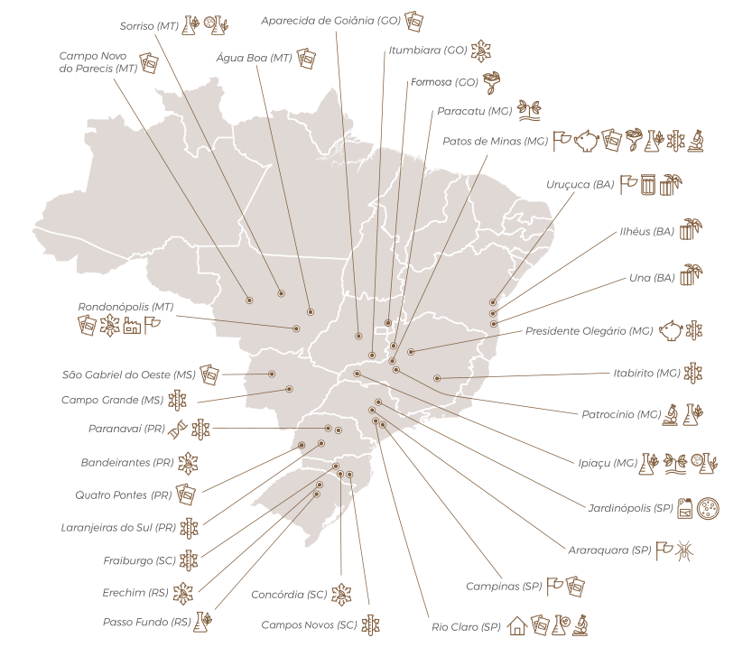 Mapa agroceres, territorio de atuação